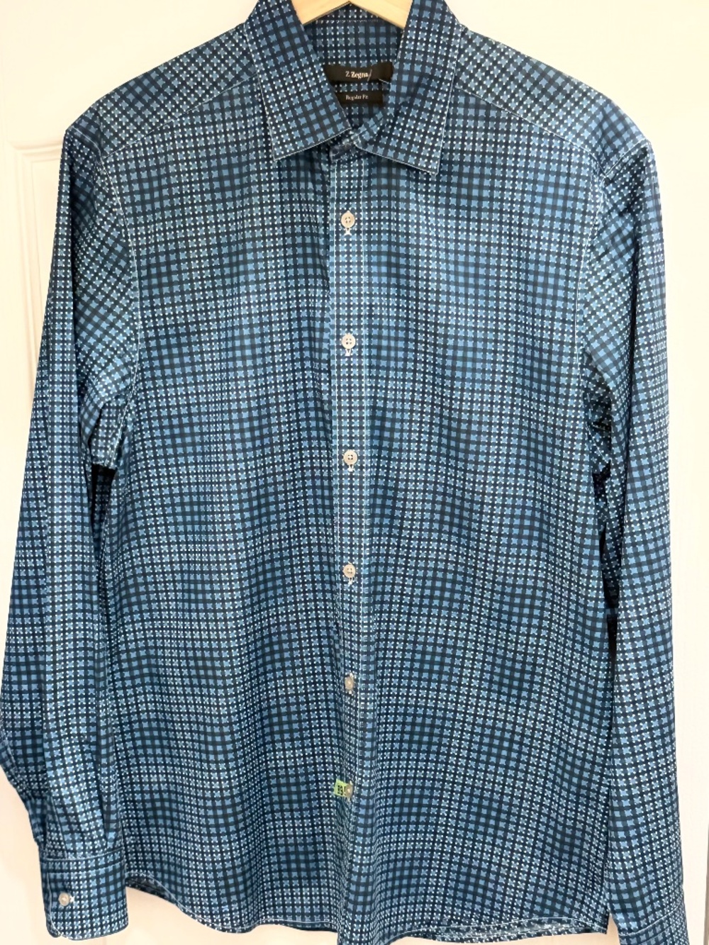 Z Zegna Men’s Micro-Pattern Button-Up Shirt - Size 41/16